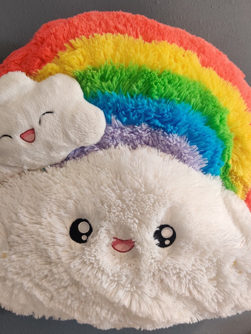 Squishable Jumbo Rainbow 14x16 Cloud Plush Pillow Large Kawaii Stuffed Colorful
